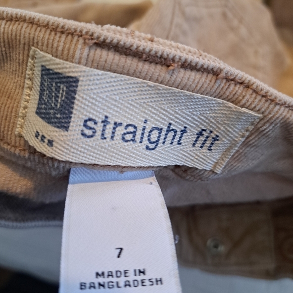 Gap girls girls size 7 tan corduroy pants, adjustable waist, 4 pockets, straight - Picture 3 of 5